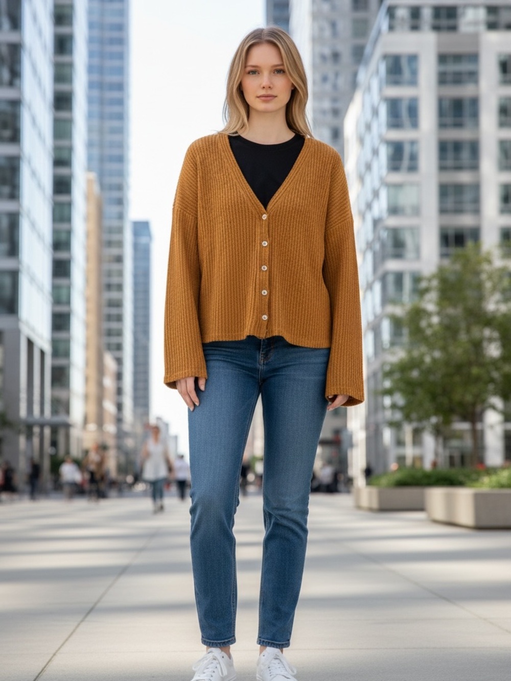 By Anthropologie Waffle Knit Cardigan Size S